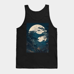 Japanese moon art Tank Top